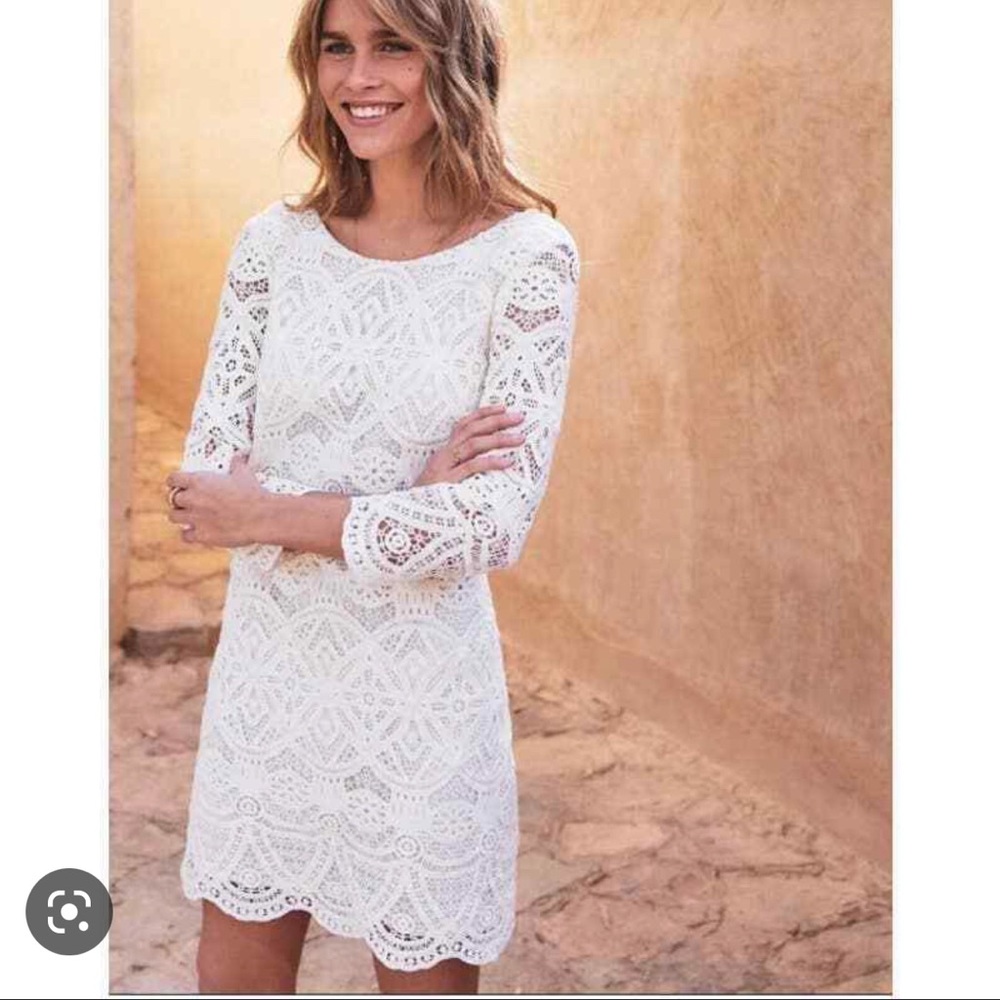 Sezane white lace dress